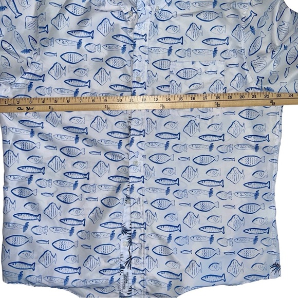 Men's Blue Fish Print Shirt size xl - Picture 8 of 9